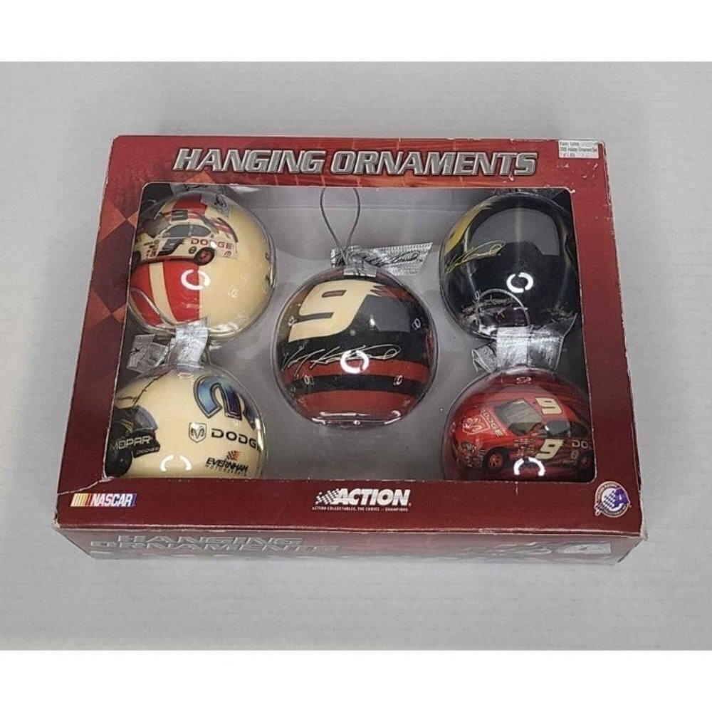 New Kasey Kahne #9 2005 Nascar Action Hanging Holiday Ornament Set